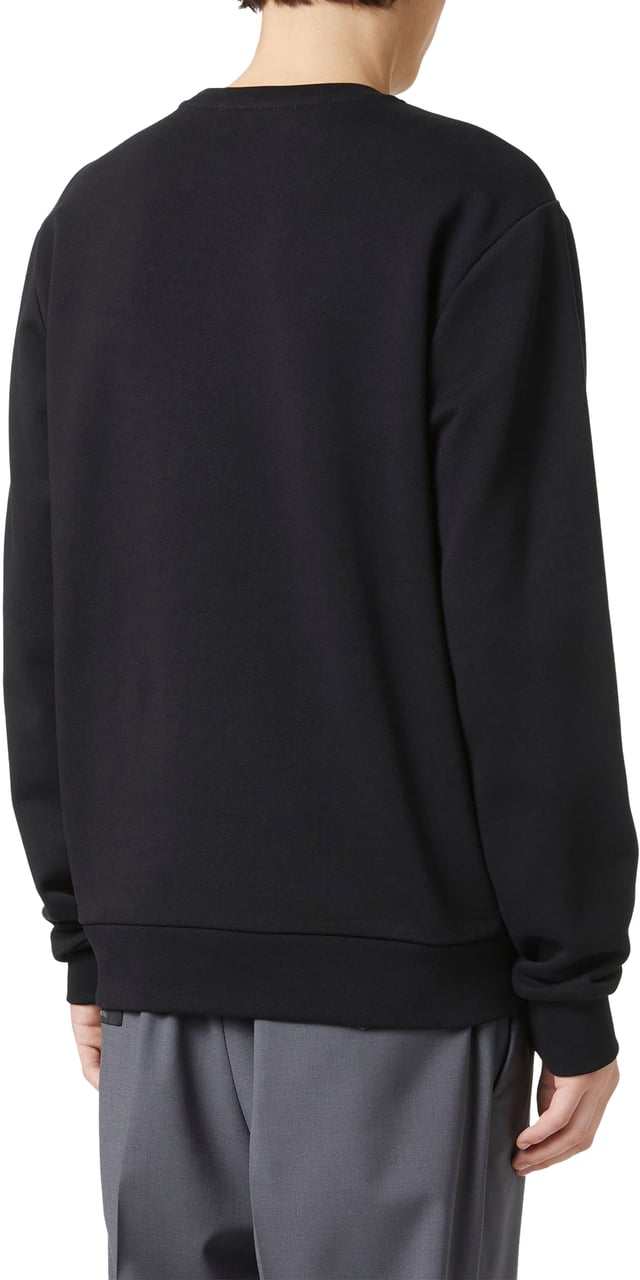 Iceberg Regular fit black crewneck sweatshirt with embroidered institutional Iceberg logo Zwart