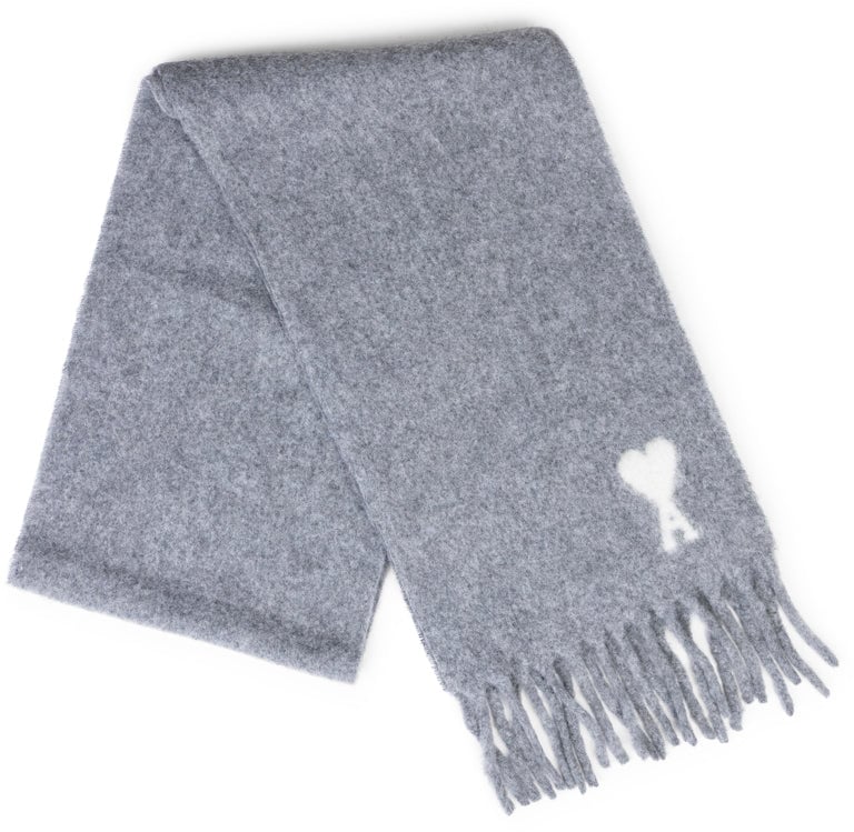 AMI Paris CLOUD KNIT SCARF GREY Grijs