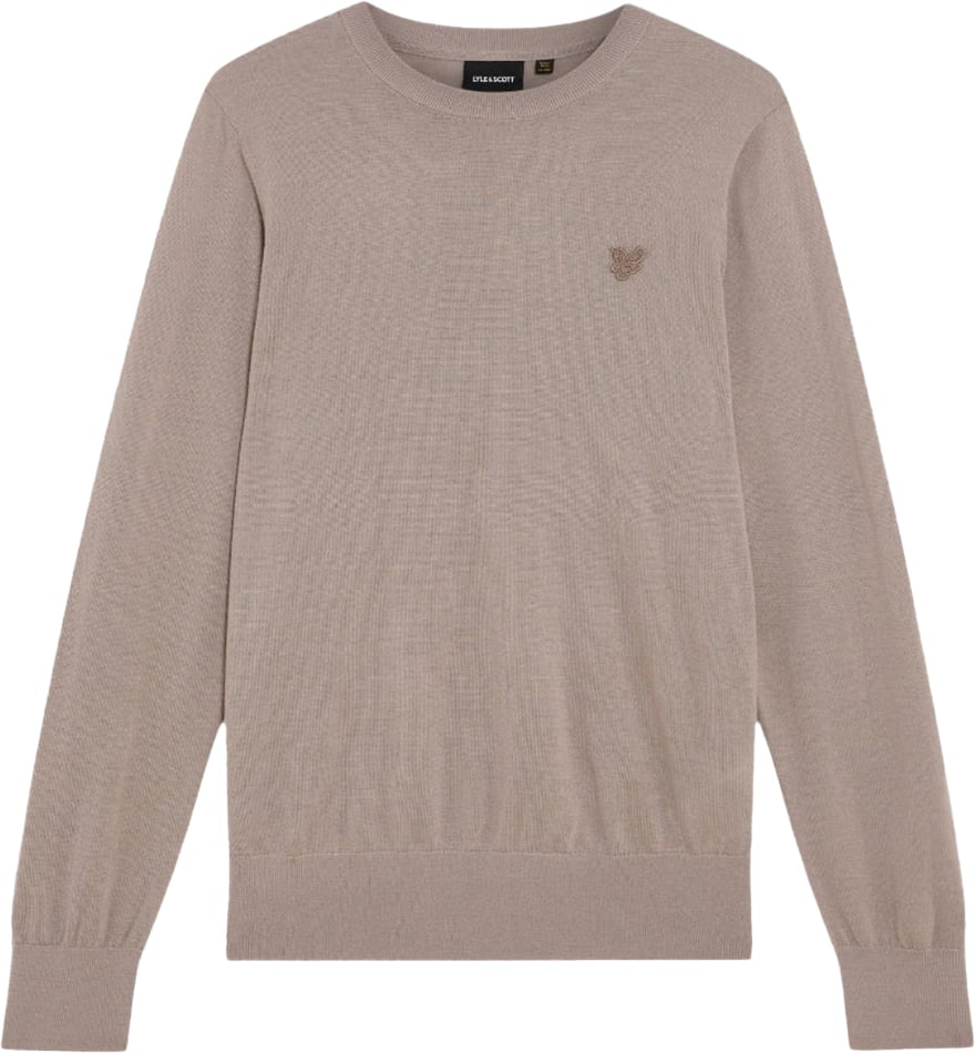 Lyle & Scott Tonal eagle merino crew Beige