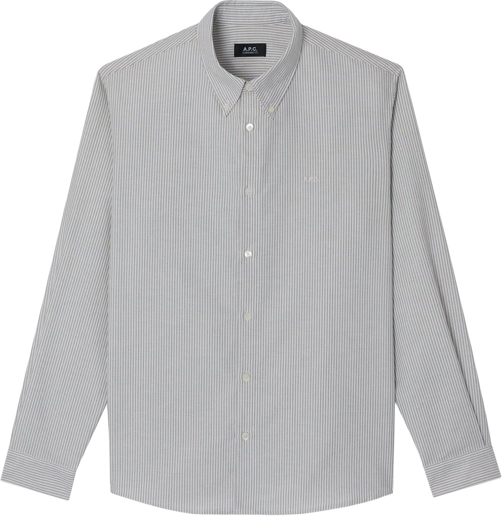 A.P.C. Hemd streep wit grijs Grijs