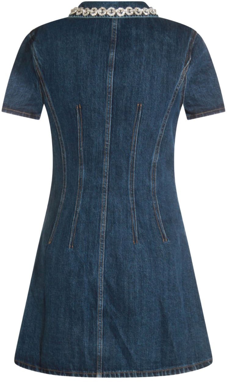 Self-Portrait Dress jeans crystal Blauw
