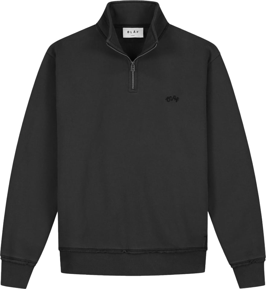 ØLÅF short zip sweater grey Grijs