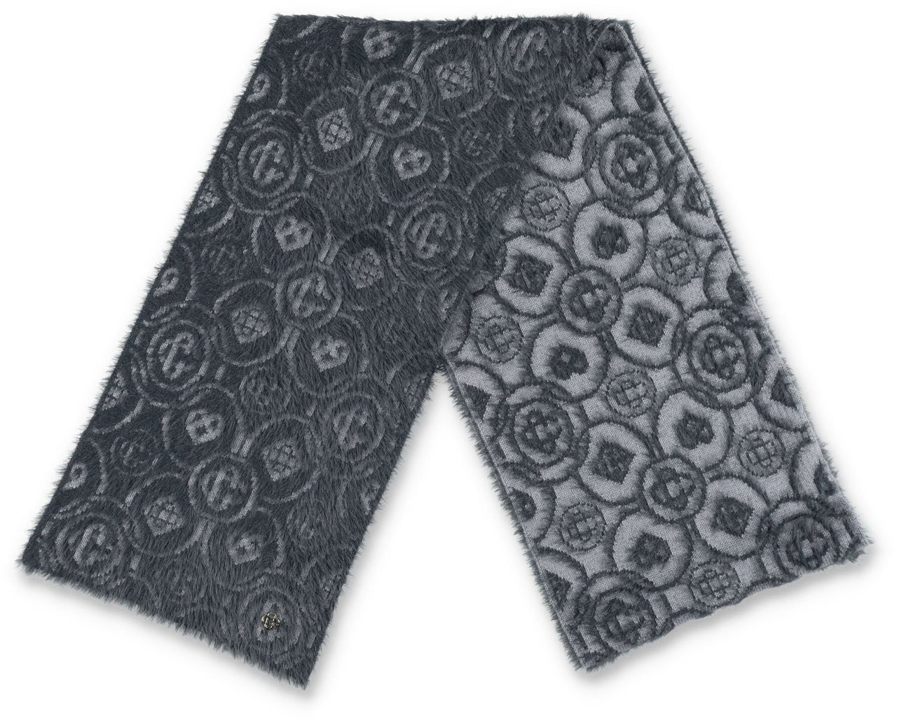 Casablanca fluffy sjaal grijs monogram Grijs