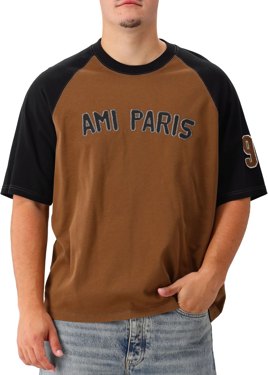 AMI Paris t shirt a logo brode 4 Bruin