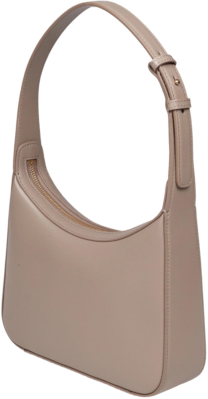 Dolce & Gabbana Dolce & gabbana 3.5 leather shoulder bag with dg logo taupe Grijs