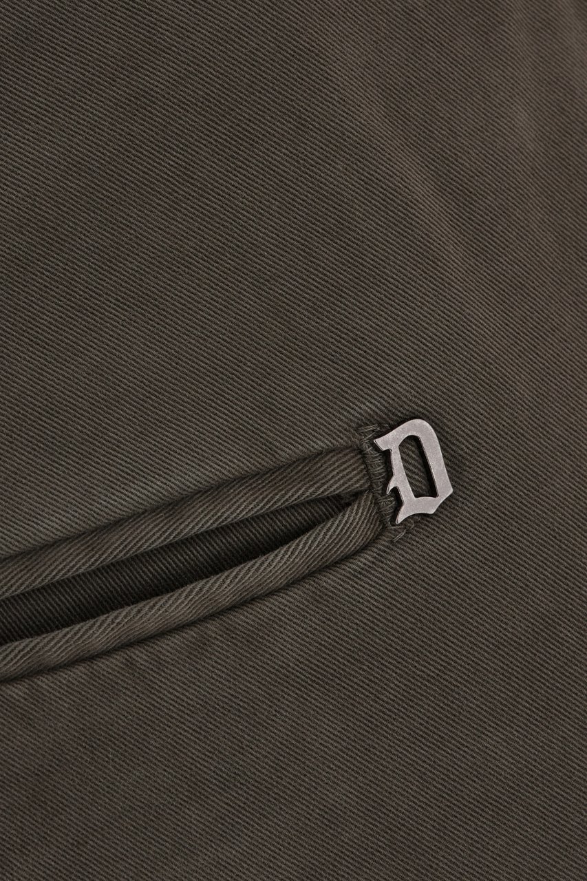 Dondup Dondup Dark green stretch cotton pants Groen