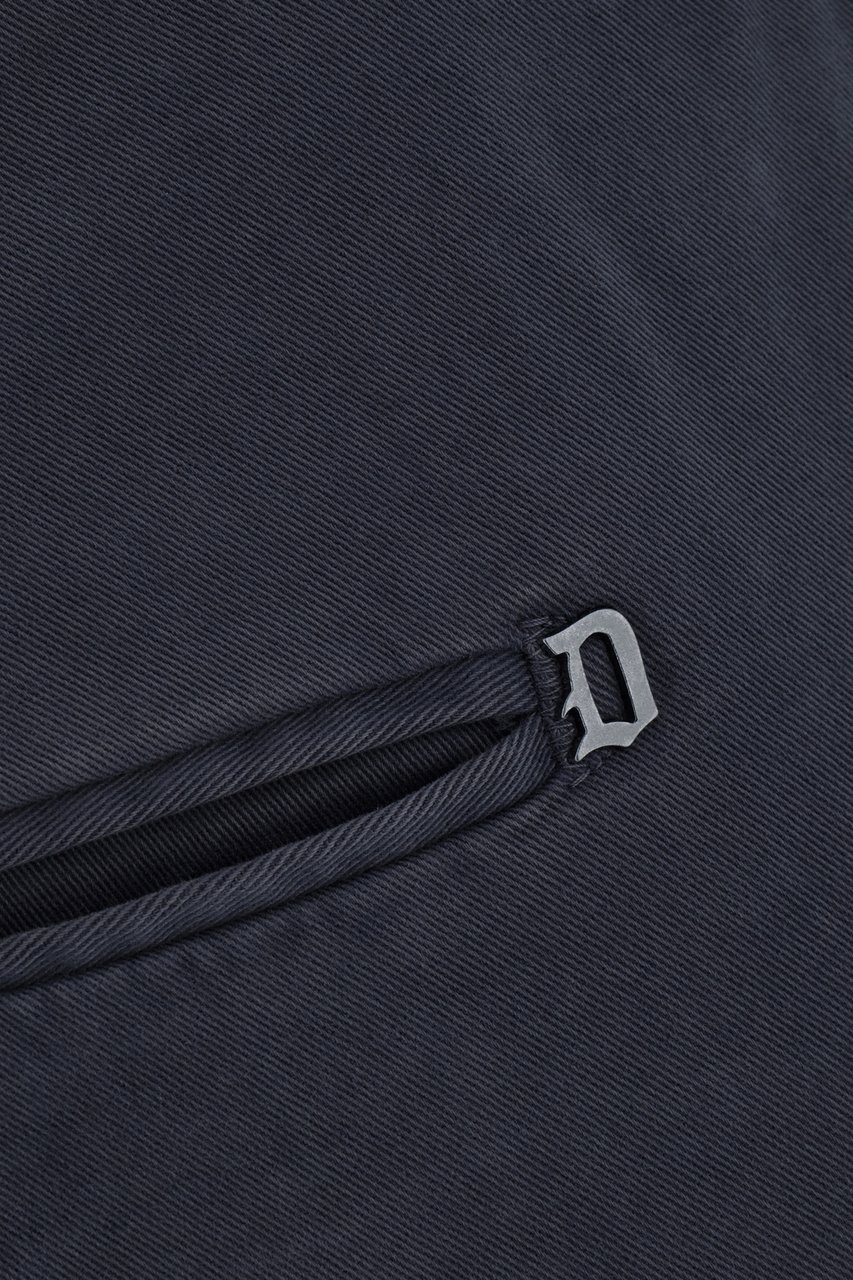Dondup Dondup Navy blue stretch cotton pants Blauw
