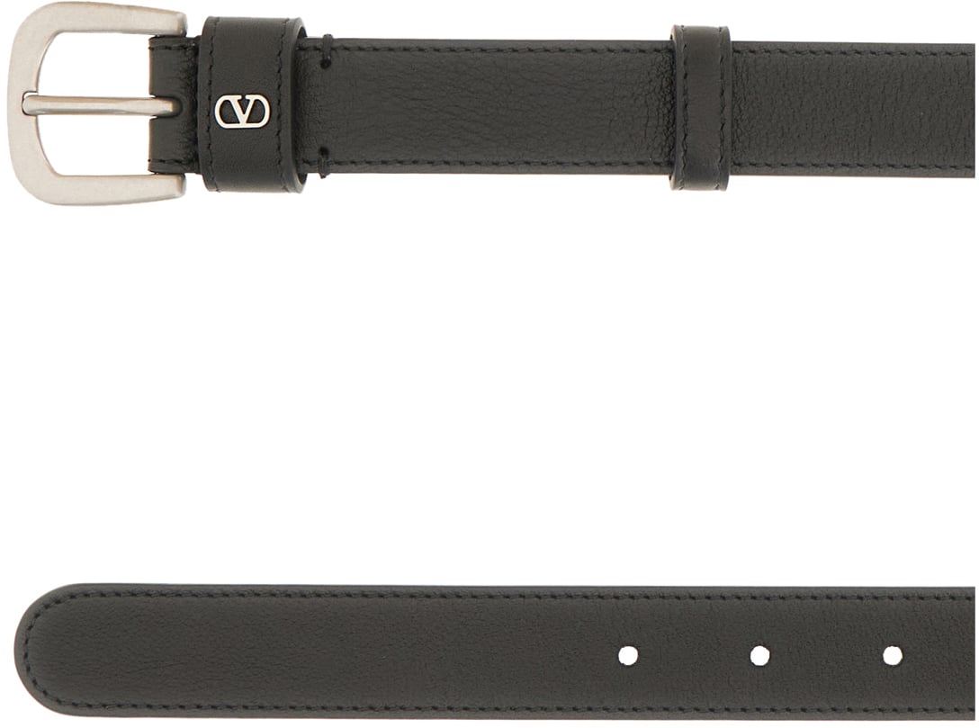 Valentino Valentino Black leather belt Zwart