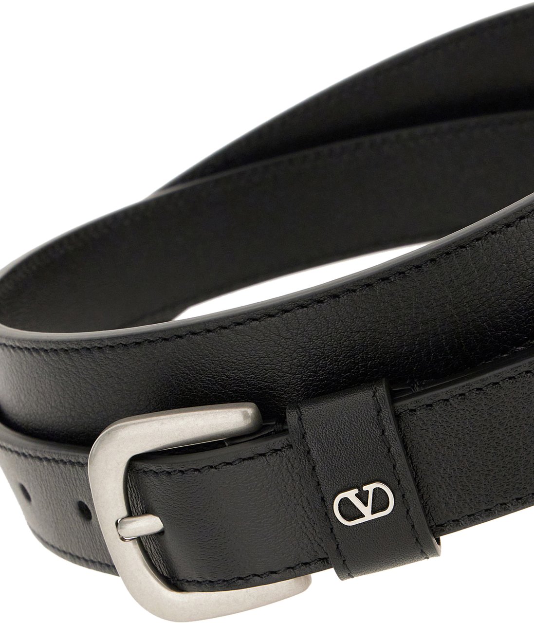 Valentino Valentino Black leather belt Zwart