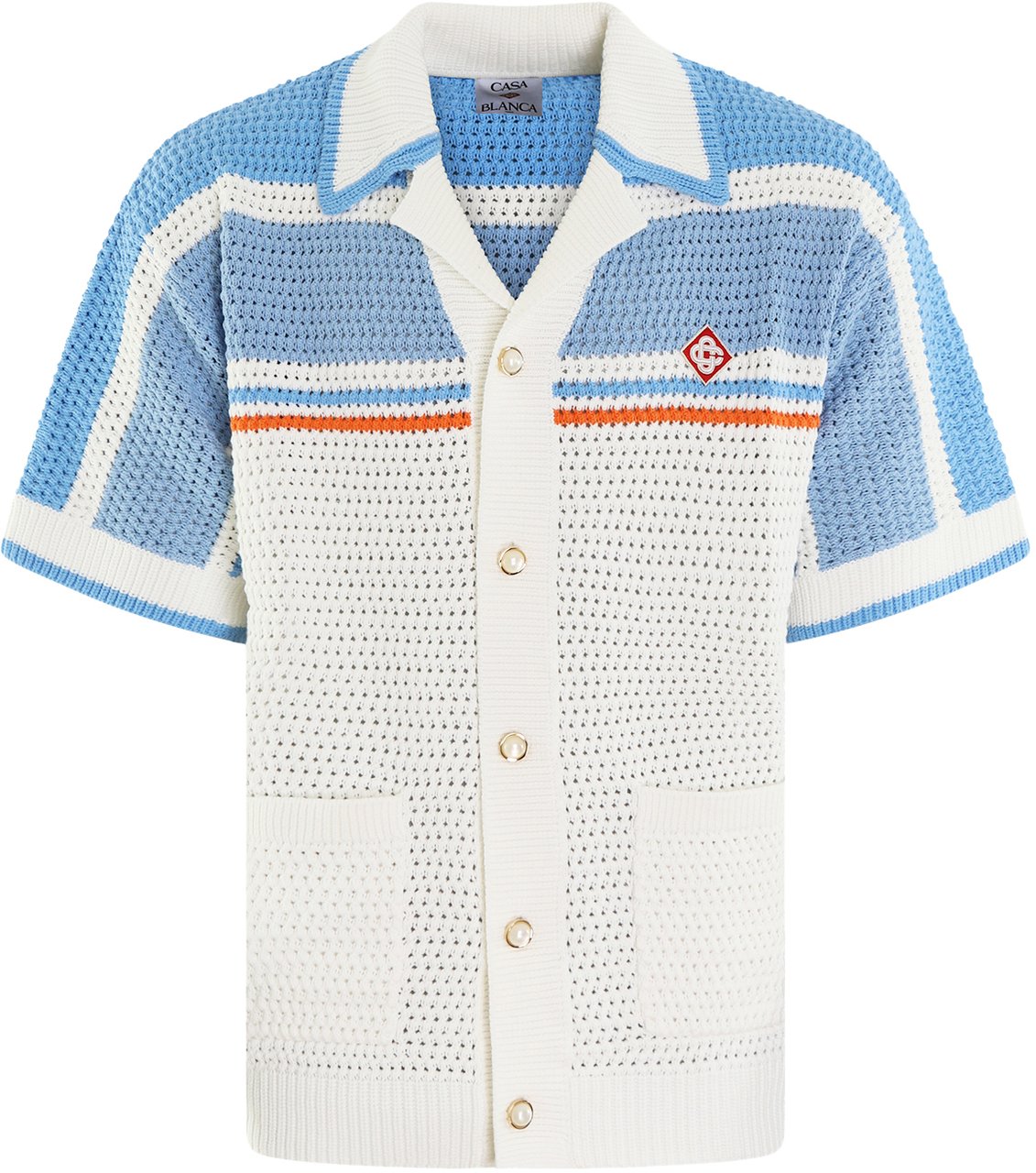 Casablanca Heren Crochet Shirt Wit