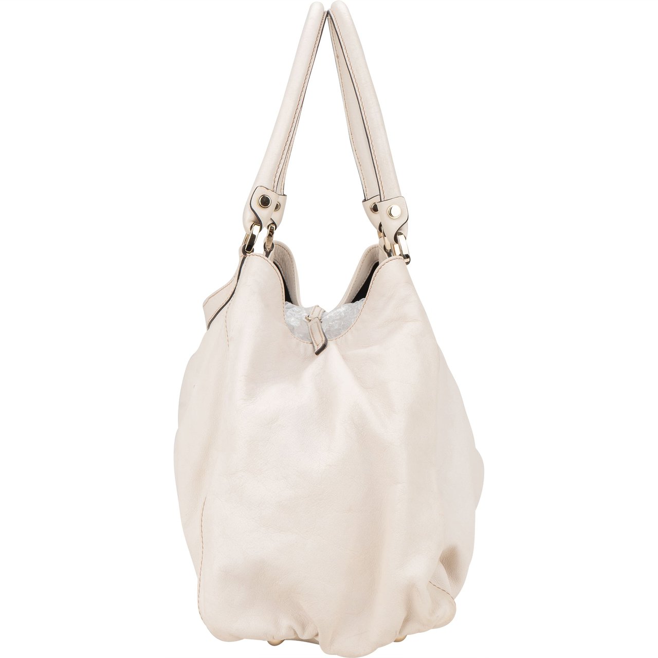 Gucci Gucci Classic White Leather Abbey Handbag Divers