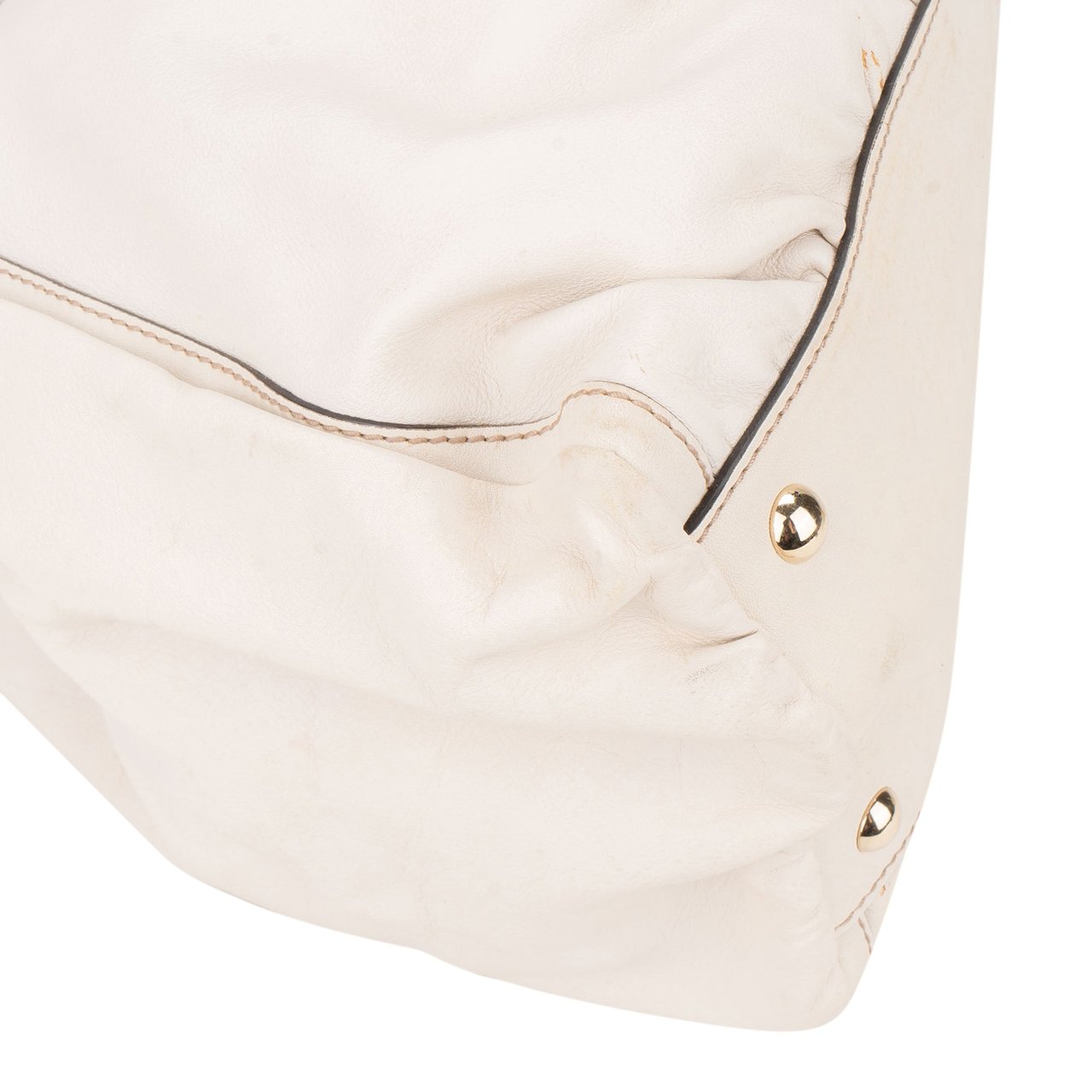 Gucci Gucci Classic White Leather Abbey Handbag Divers