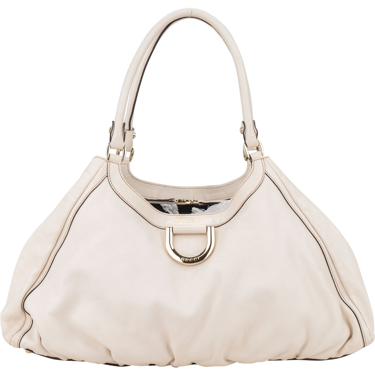 Gucci Gucci Classic White Leather Abbey Handbag Divers