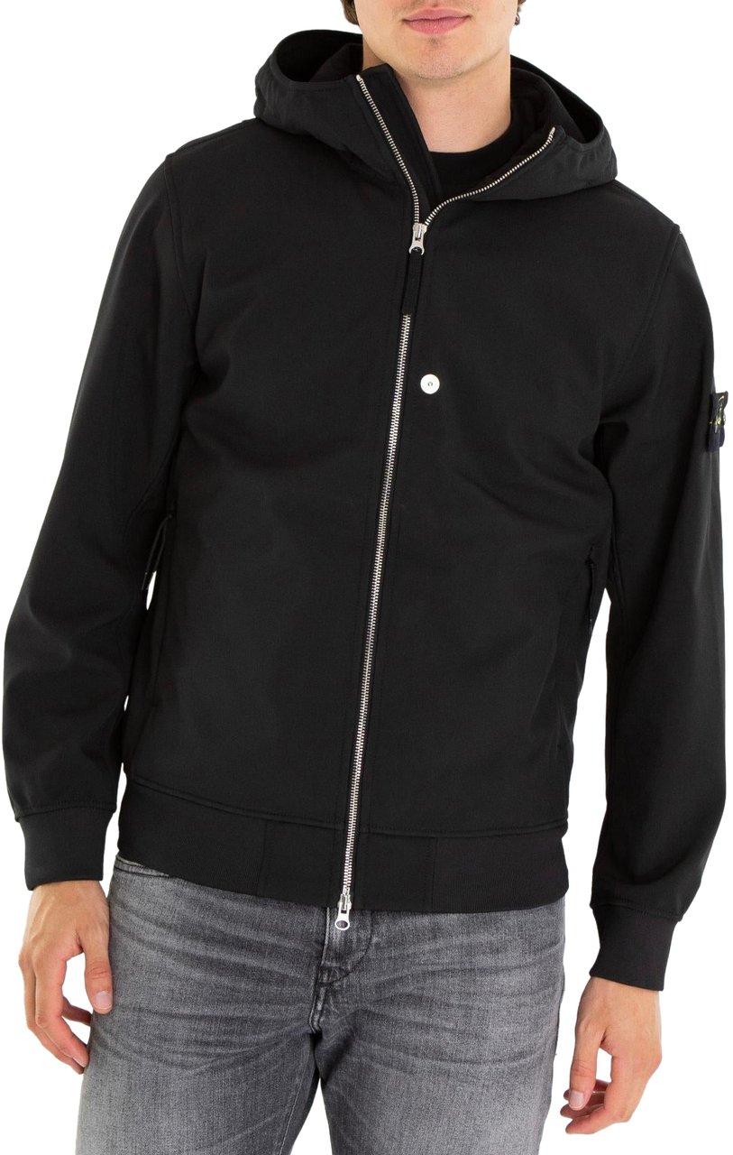 Stone Island Heren Logo patch Jacket Zwart Zwart