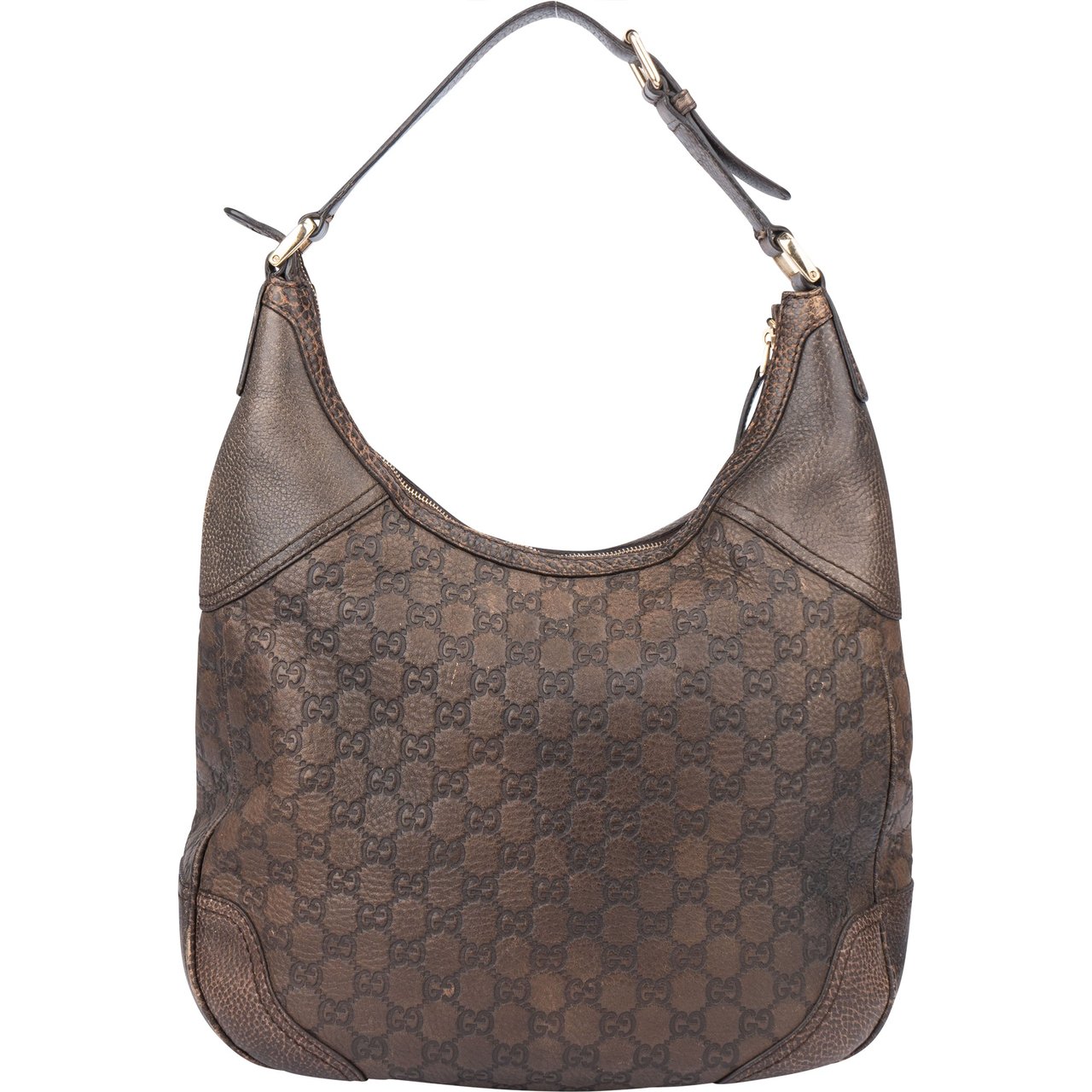Gucci Gucci GG Leather Monogram Horsebit Hobo Bag Divers