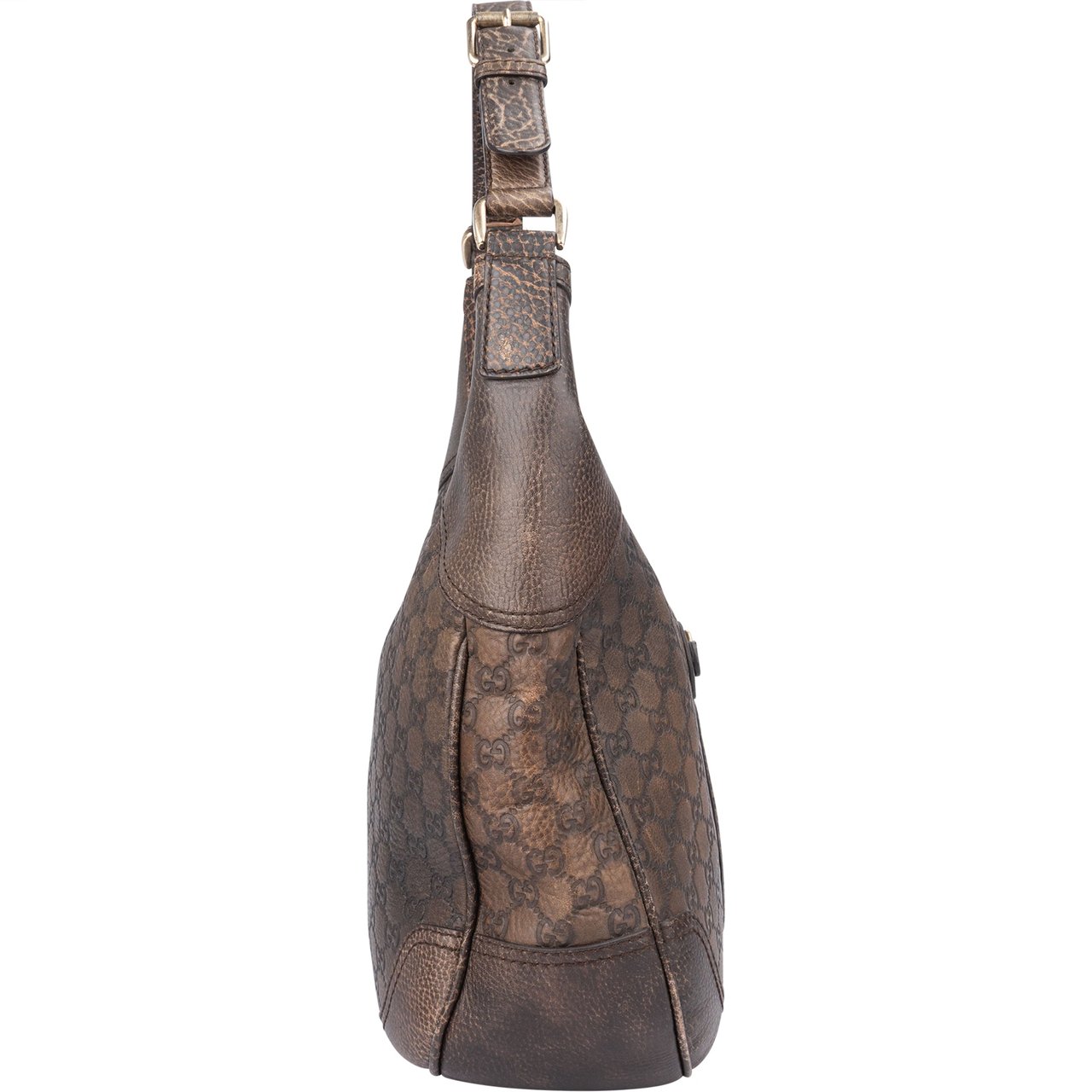 Gucci Gucci GG Leather Monogram Horsebit Hobo Bag Divers