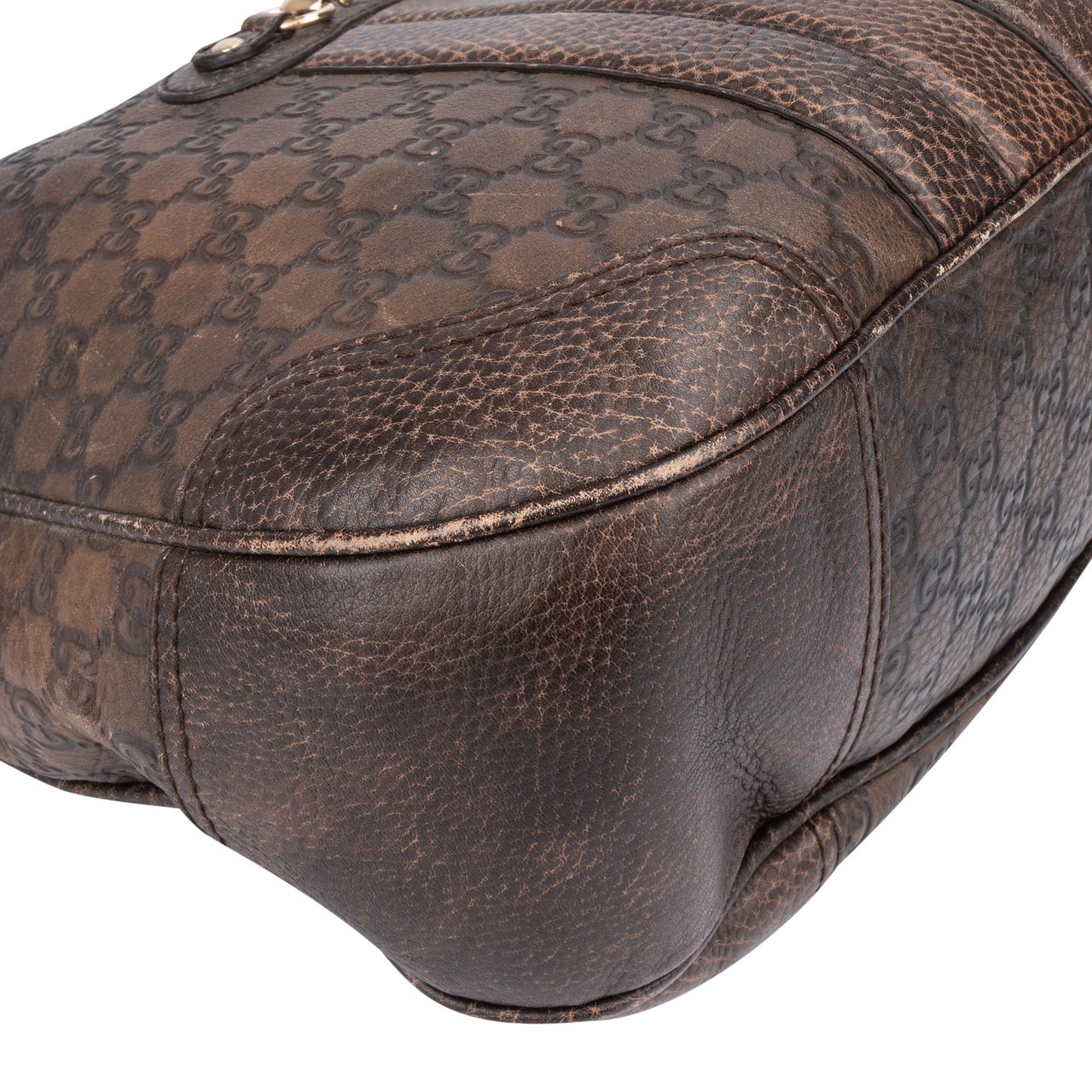 Gucci Gucci GG Leather Monogram Horsebit Hobo Bag Divers