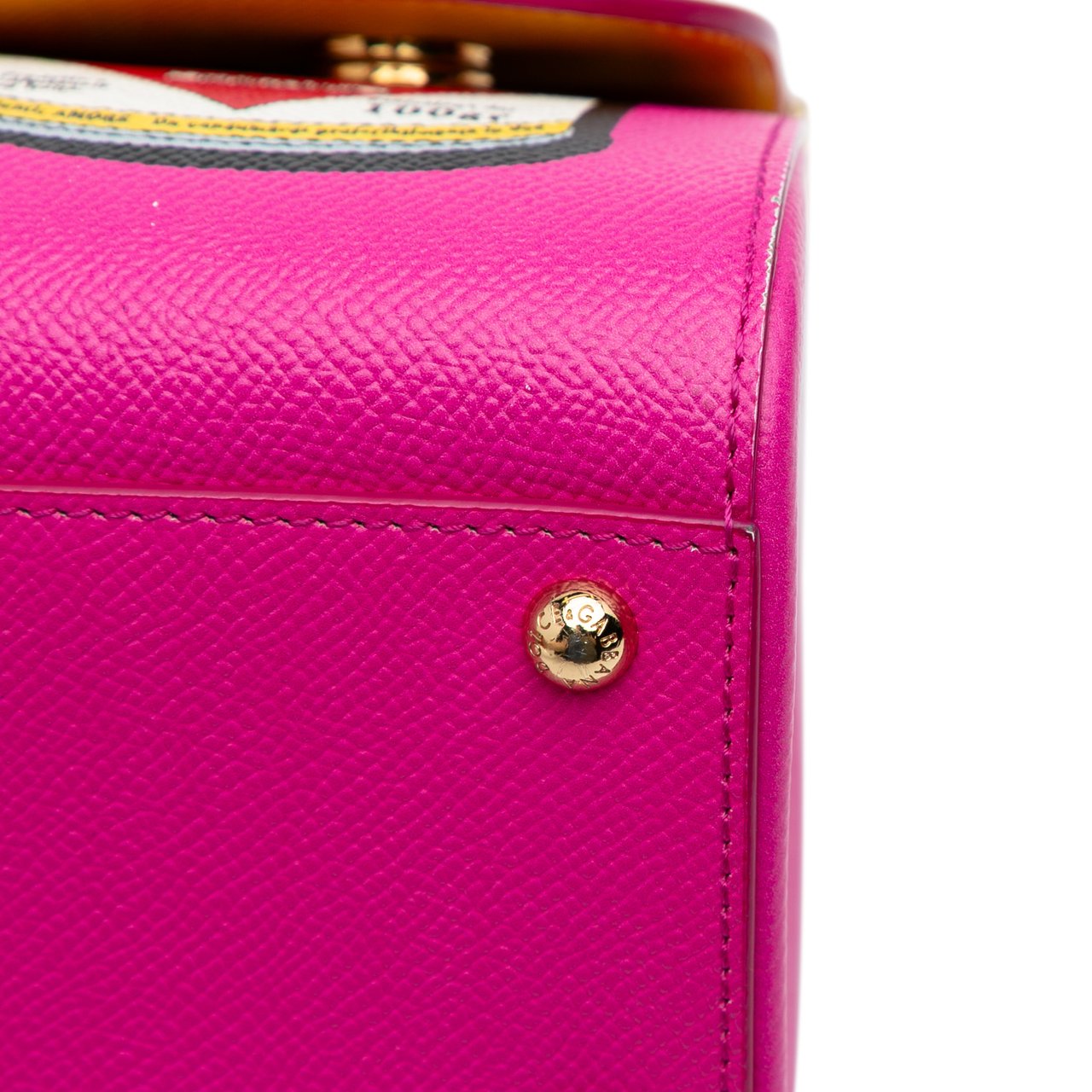 Dolce & Gabbana Medium Calfskin Dauphine Amore Soup Can Print Miss Sicily Satchel Roze