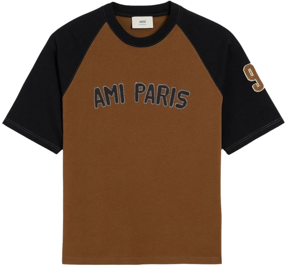 AMI Paris t shirt a logo brode 4 Bruin
