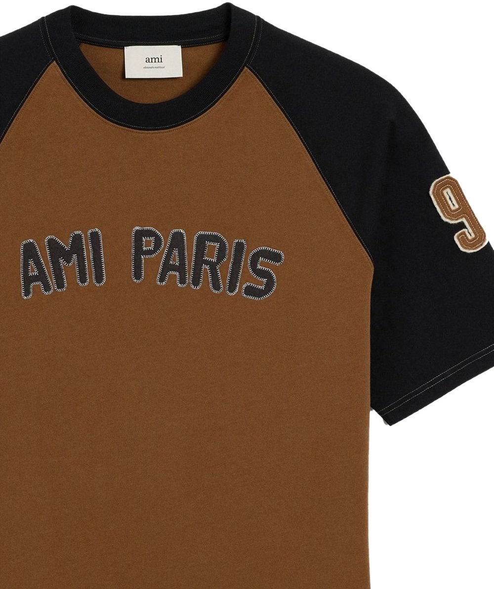 AMI Paris t shirt a logo brode 4 Bruin