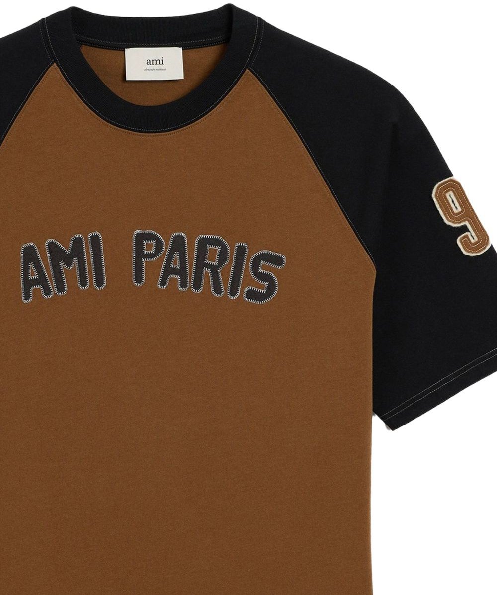 AMI Paris t shirt a logo brode 4 Bruin