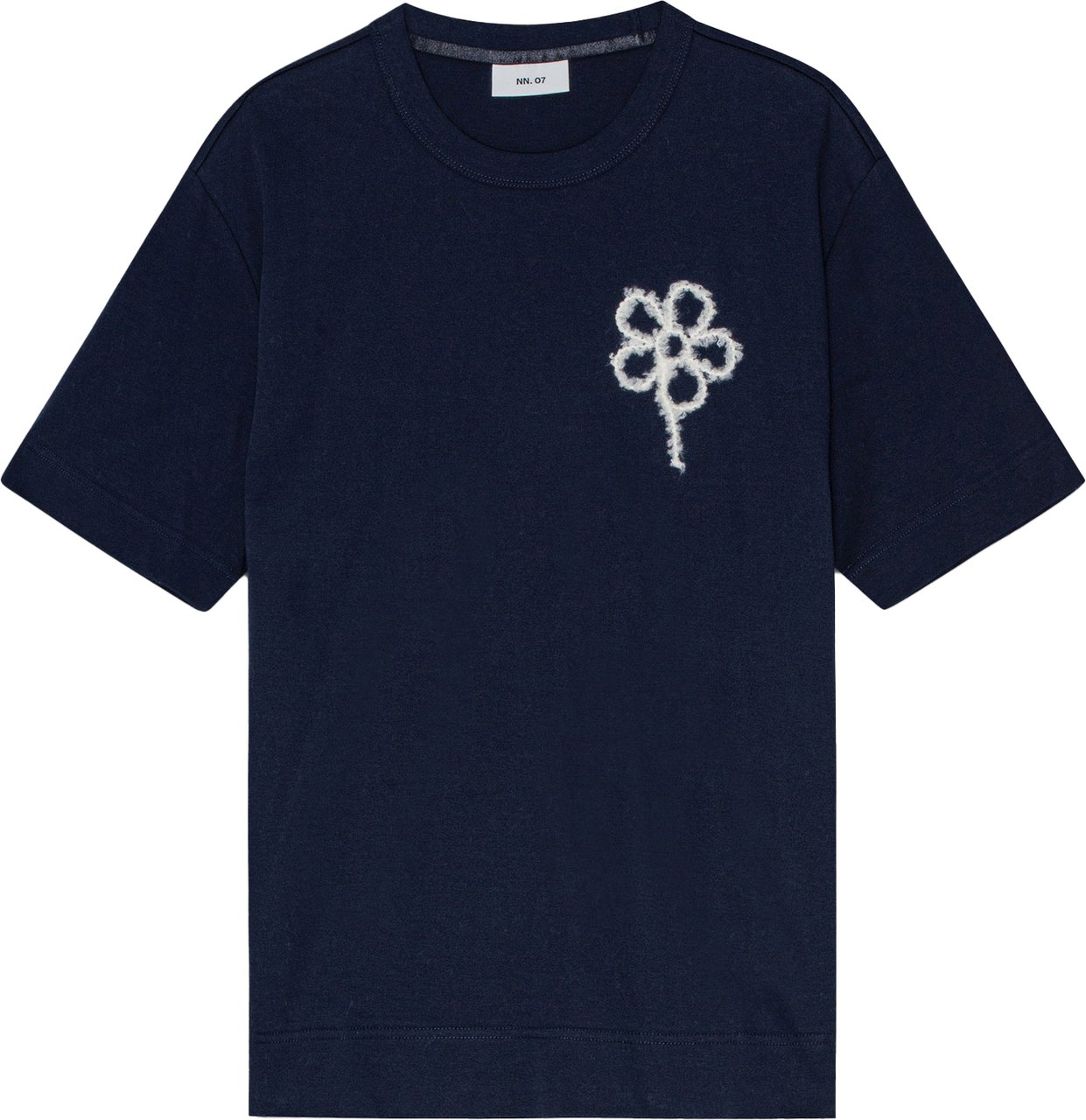 NN07 Pedro Embroidery Tee Blauw