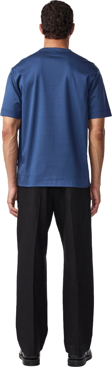 NN07 Pedro Embroidery Tee Blauw