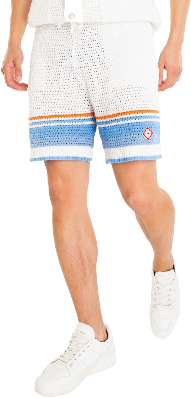 Casablanca Heren Crochet Shorts Wit