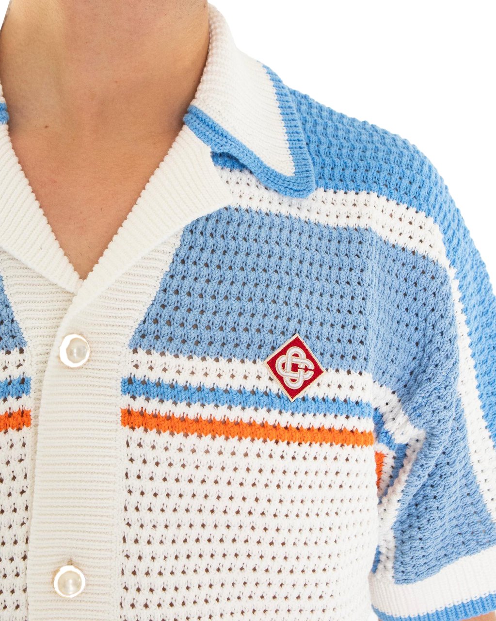 Casablanca Heren Crochet Shirt Wit