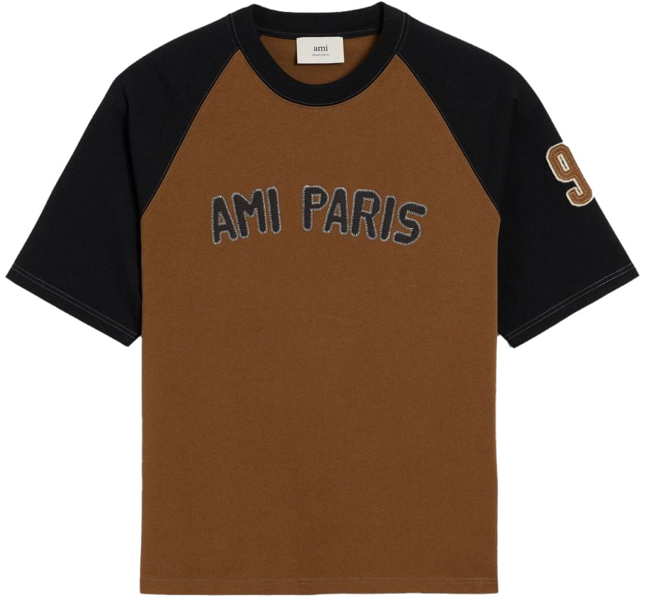 AMI Paris t shirt a logo brode 4 Bruin