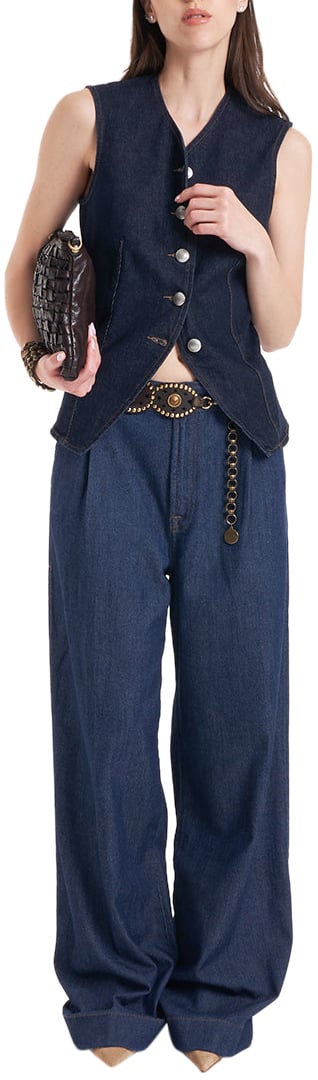 7 For All Mankind Pleated jeans 'Halona' Blauw