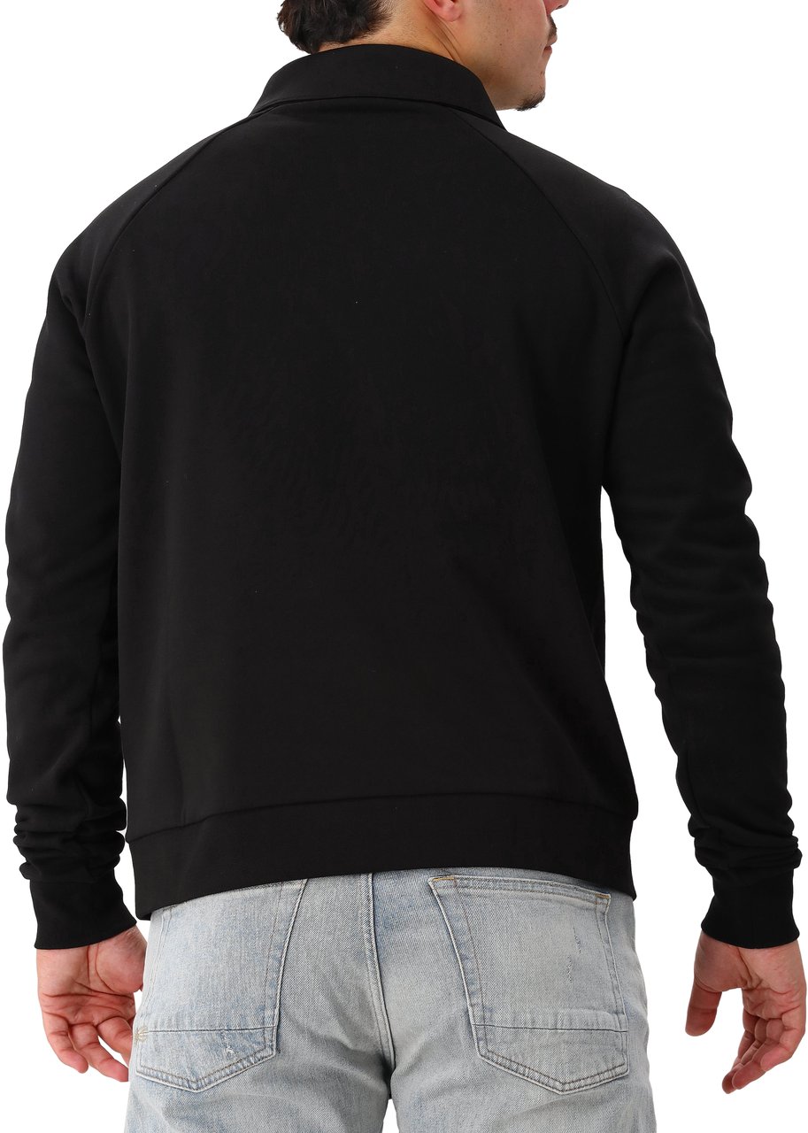 FLÂNEUR Flâneur Sweater Zwart Signature Raglan Half Zip Zwart