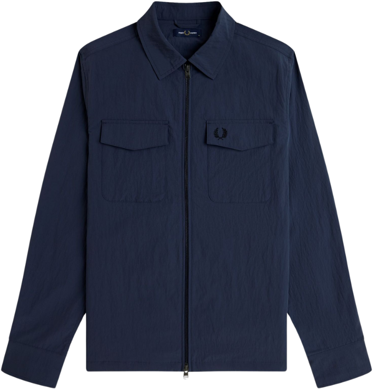 Fred Perry Fred Perry Zip Through Overshirt Blauw