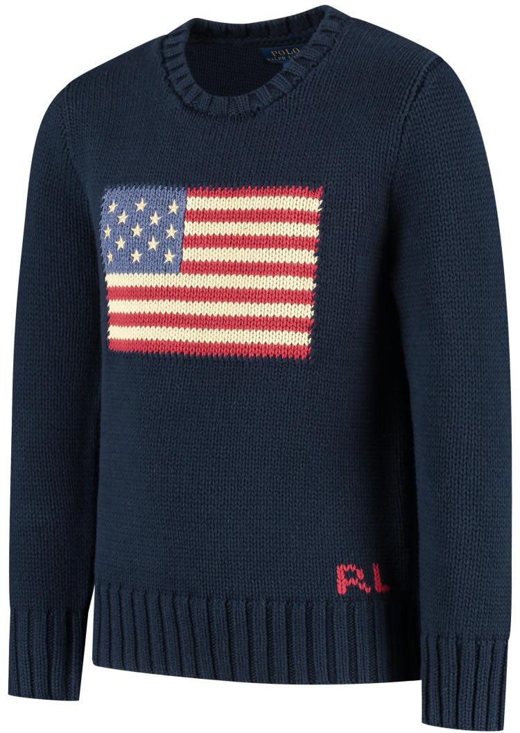 Ralph Lauren Flag Cn Swtr-tops-sweater Blauw