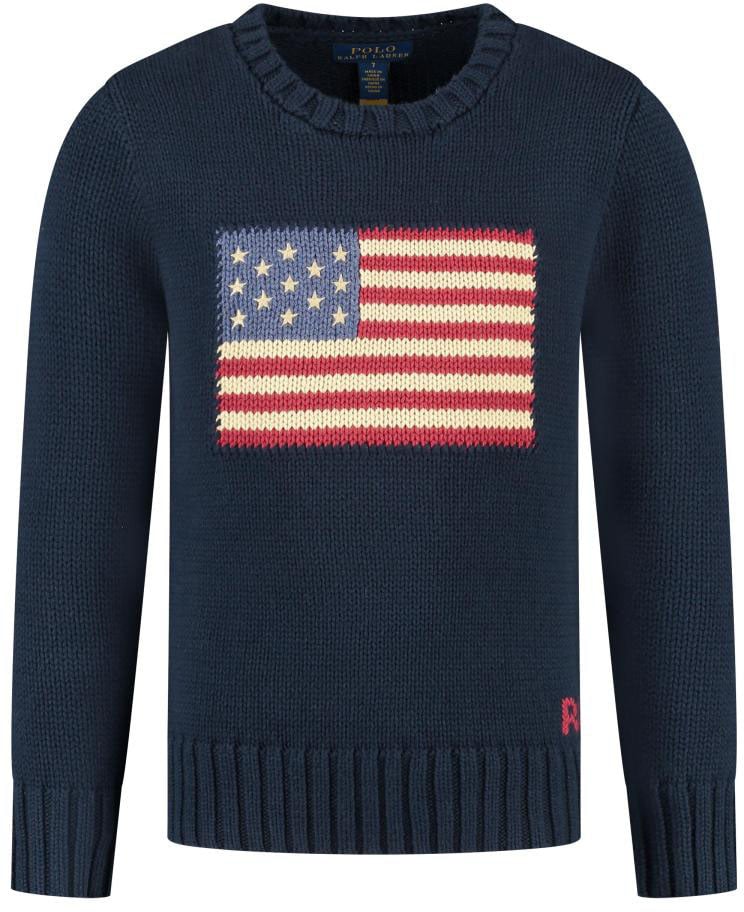Ralph Lauren Flag Cn Swtr-tops-sweater Blauw
