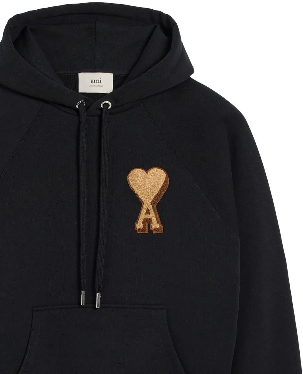 AMI Paris hoodie a logo brode Zwart