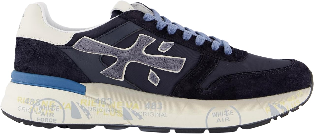 Premiata Heren Mick Sneaker Blauw Blauw
