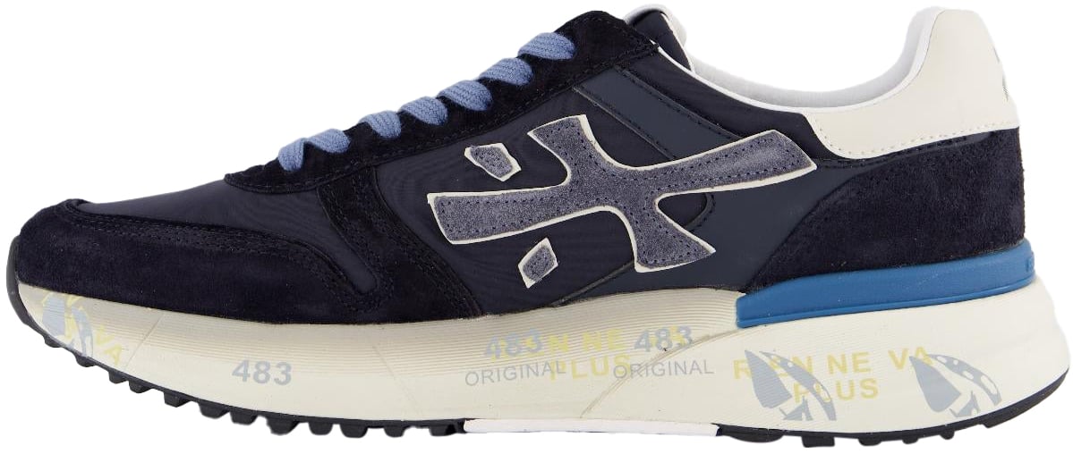 Premiata Heren Mick Sneaker Blauw Blauw