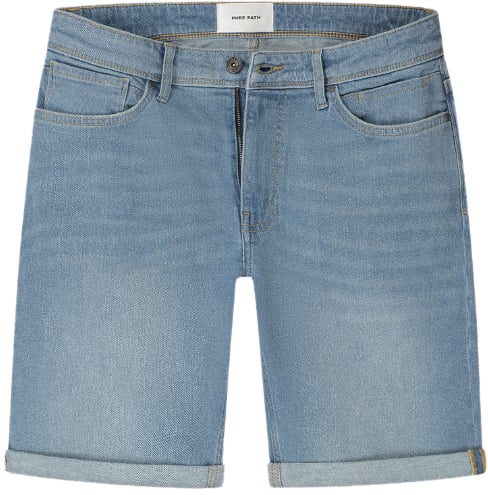 Pure Path Pure Path The Miles Slim Fit Denim Shorts Blauw