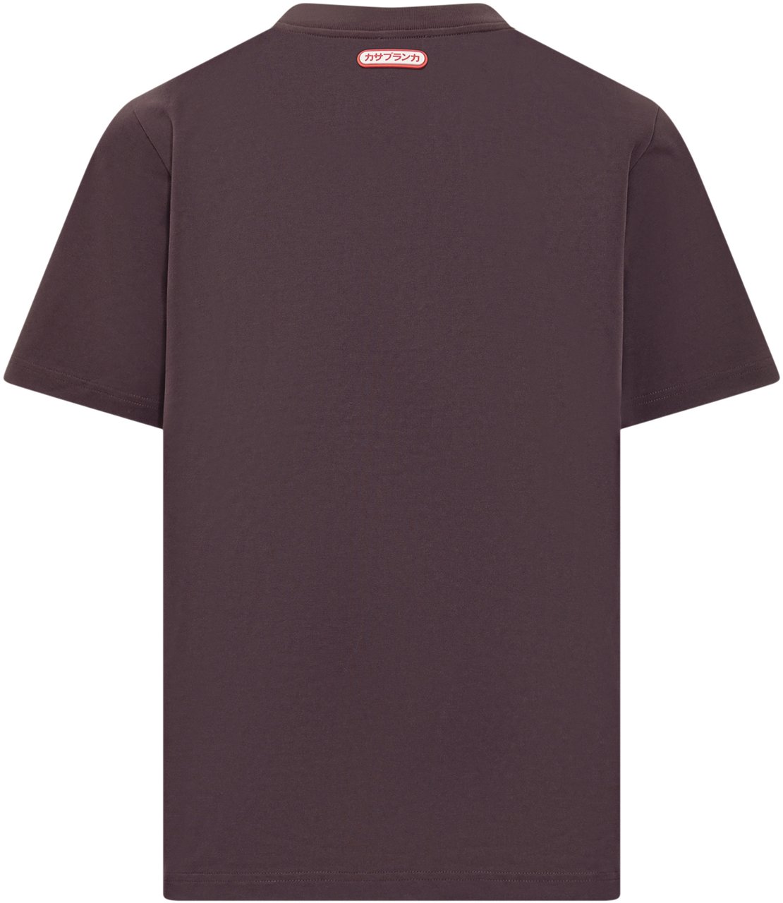 Casablanca T-Shirt Casablanca Marrone con Logo Ricamato Paars