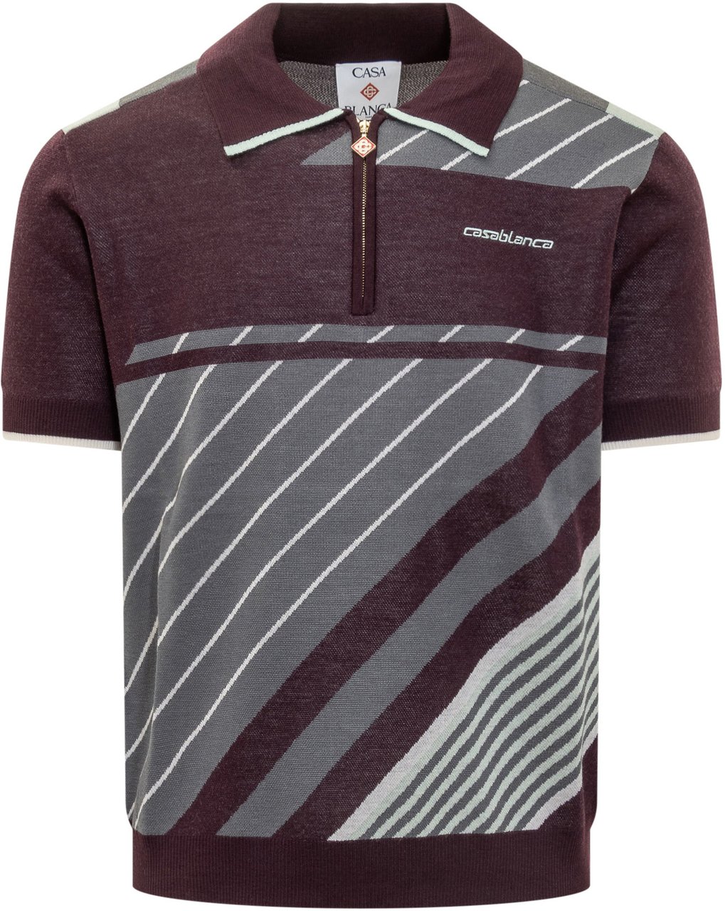 Casablanca Casablanca Polo a Maniche Corte con Motivo Geometrico Rood