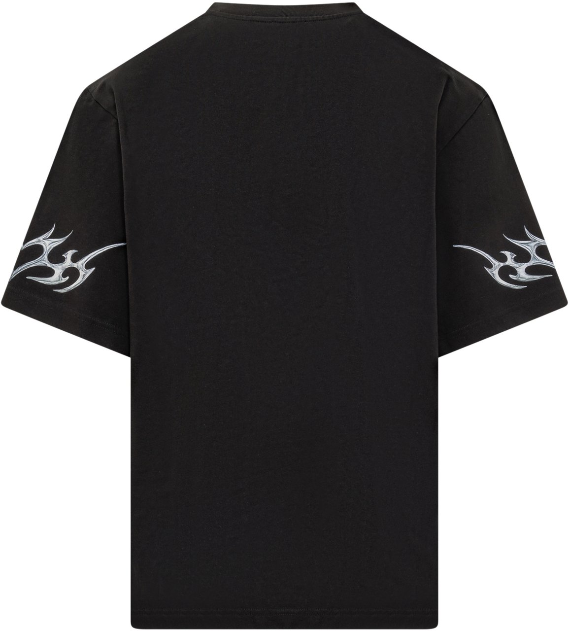 Casablanca T-Shirt Casablanca Nera con Stampa Floreale e Tribal Zwart