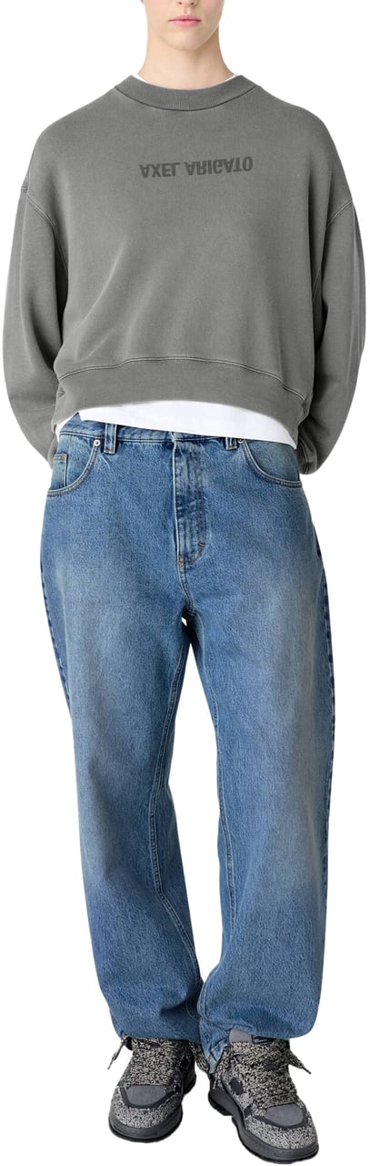 Axel Arigato Distort Logo Washed Sweatshirt Grijs