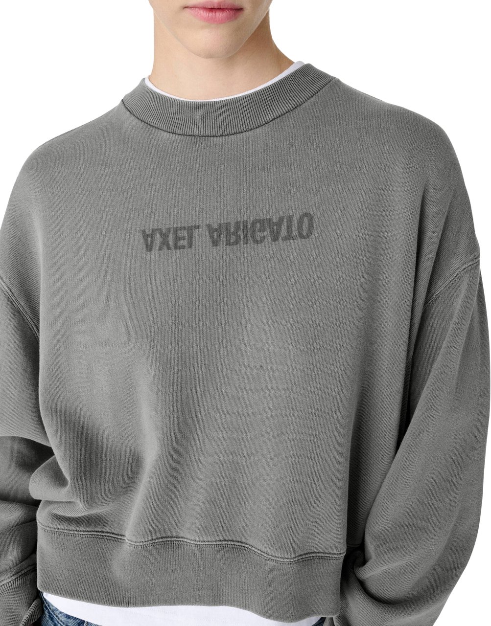 Axel Arigato Distort Logo Washed Sweatshirt Grijs