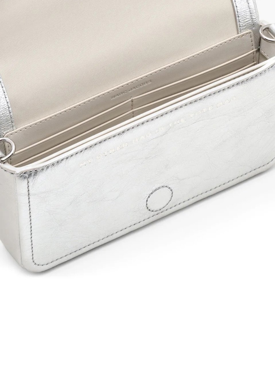 Marc Jacobs The Metallic Leather Chain Mini Shoulder Bag Zilver
