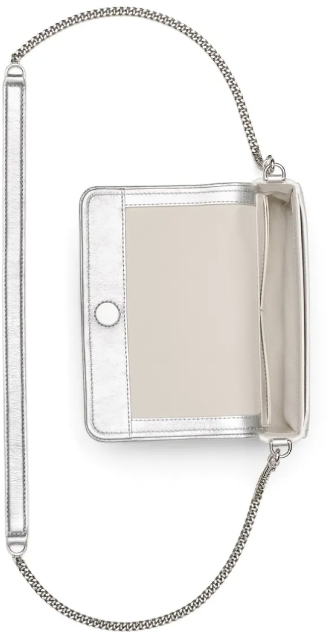 Marc Jacobs The Metallic Leather Chain Mini Shoulder Bag Zilver