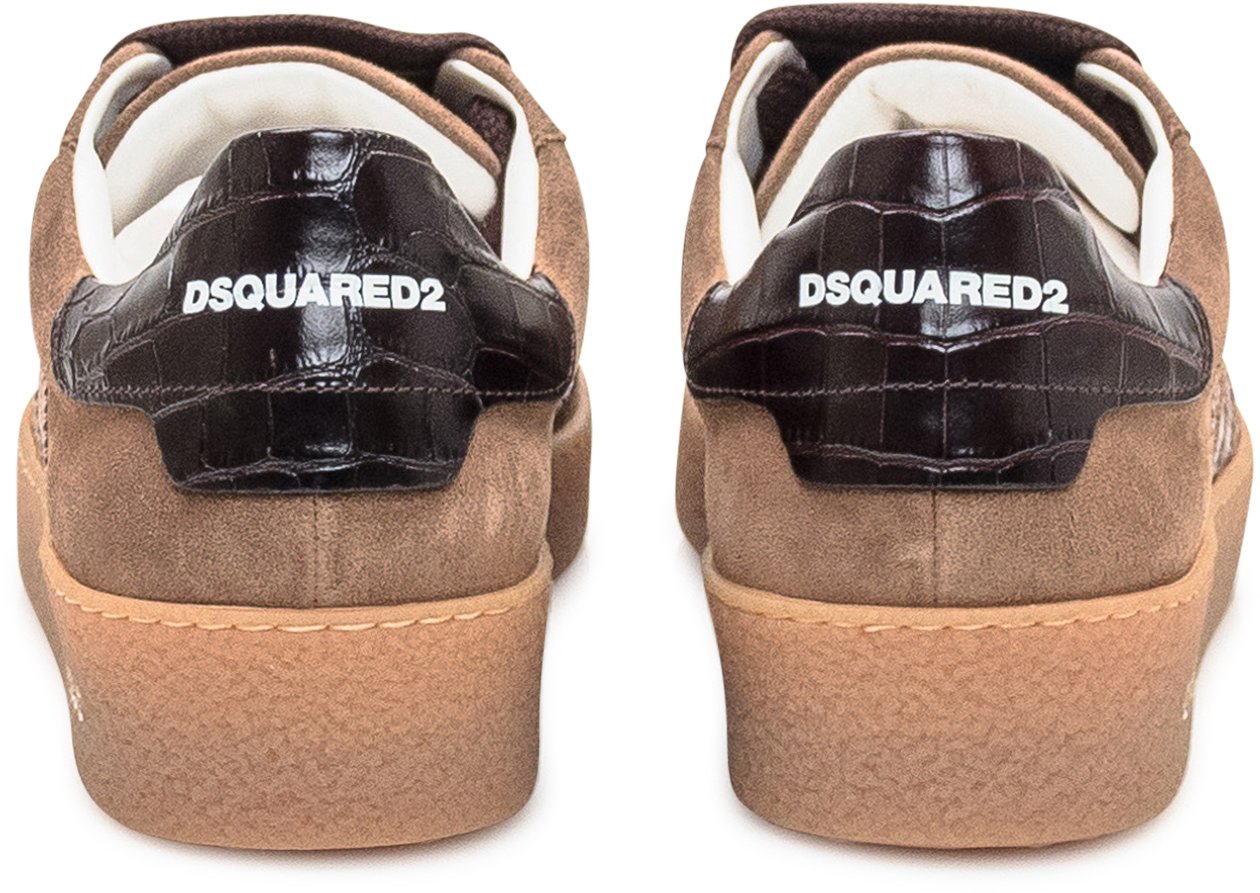 Dsquared2 Dsquared2 Sneakers Marroni in Camoscio con Dettagli in Pelle Bruin