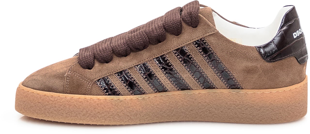 Dsquared2 Dsquared2 Sneakers Marroni in Camoscio con Dettagli in Pelle Bruin