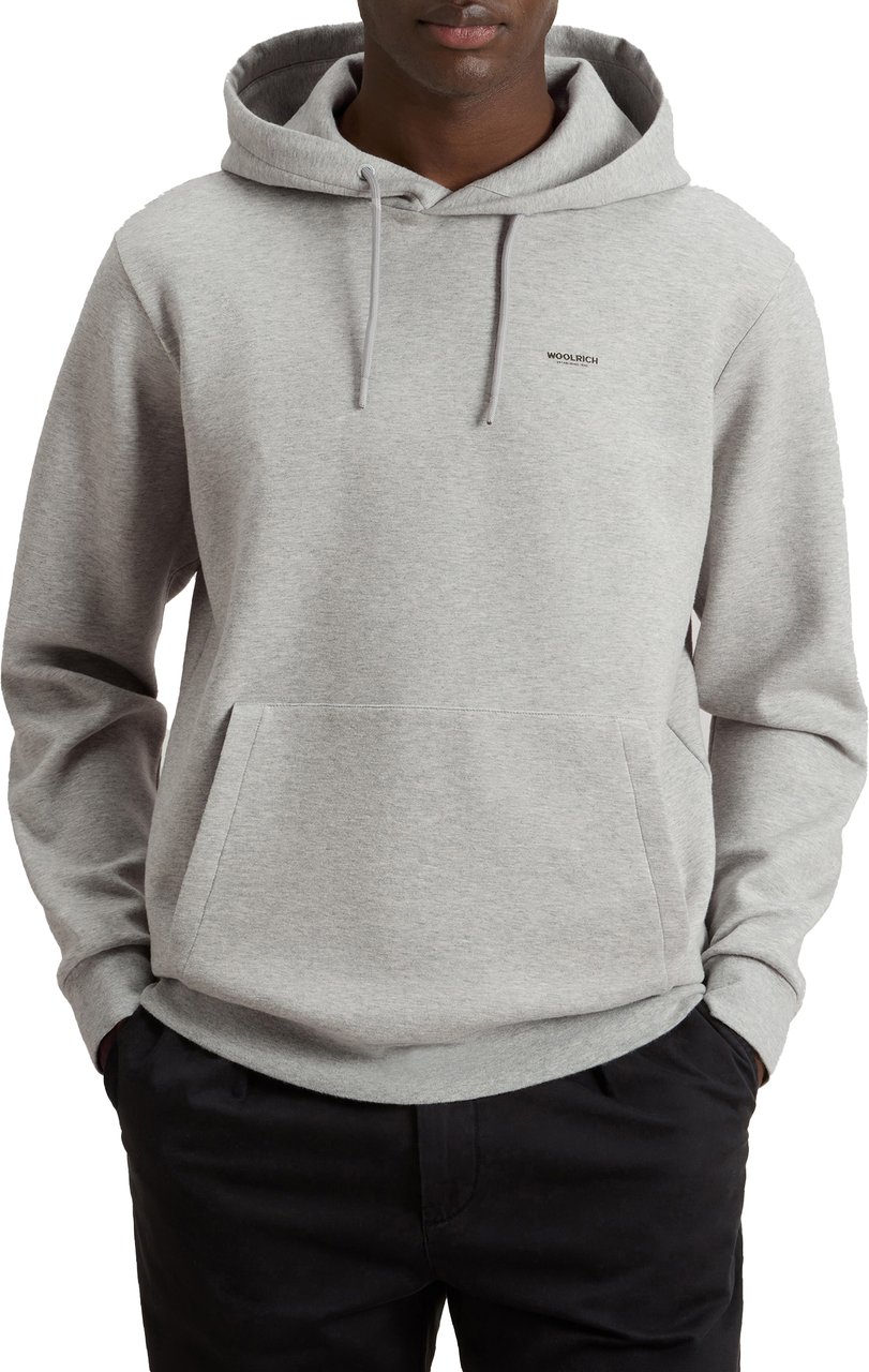 Woolrich Logo Interlock Hoodie Grijs