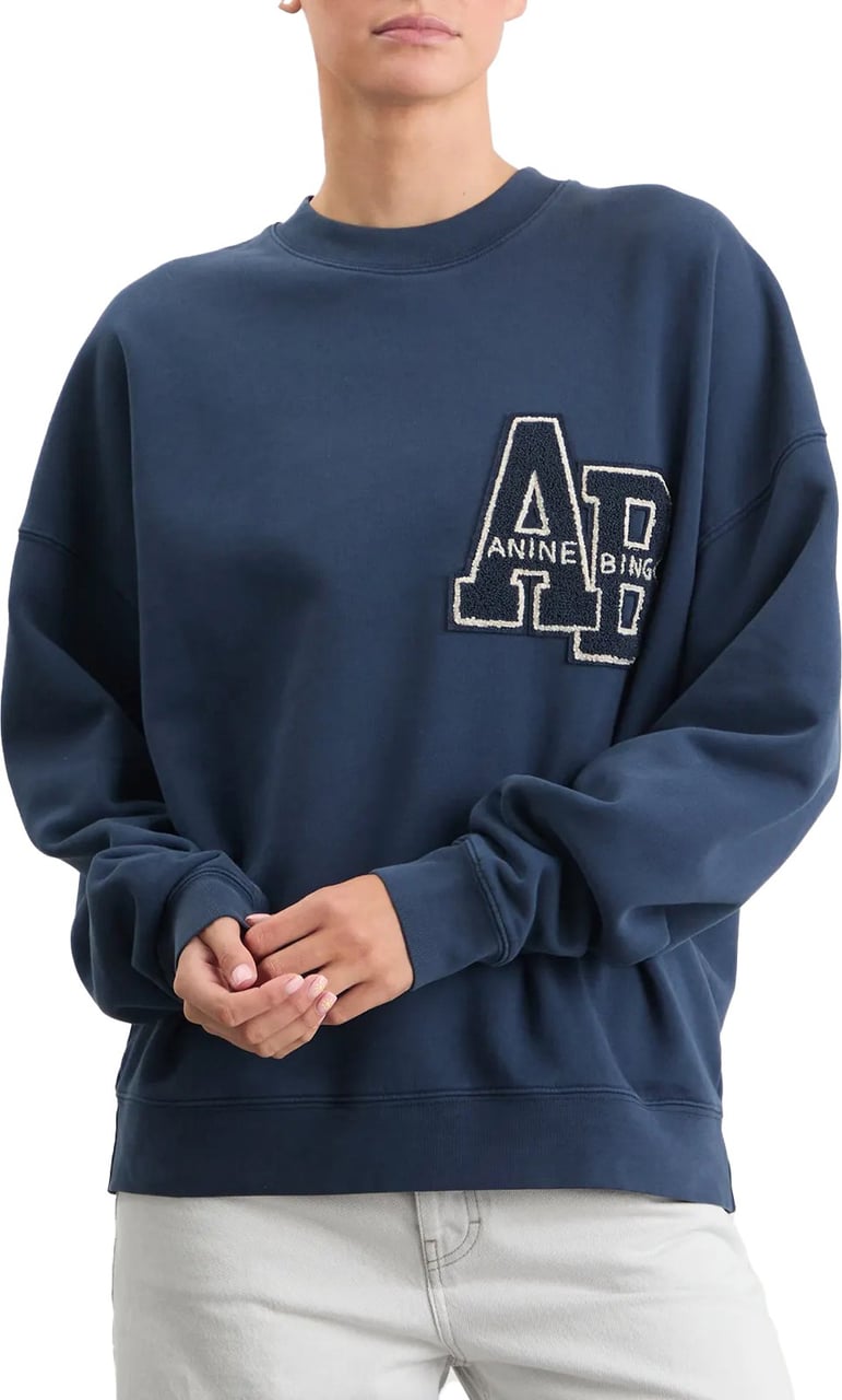 Anine Bing sweater blauw logo Blauw